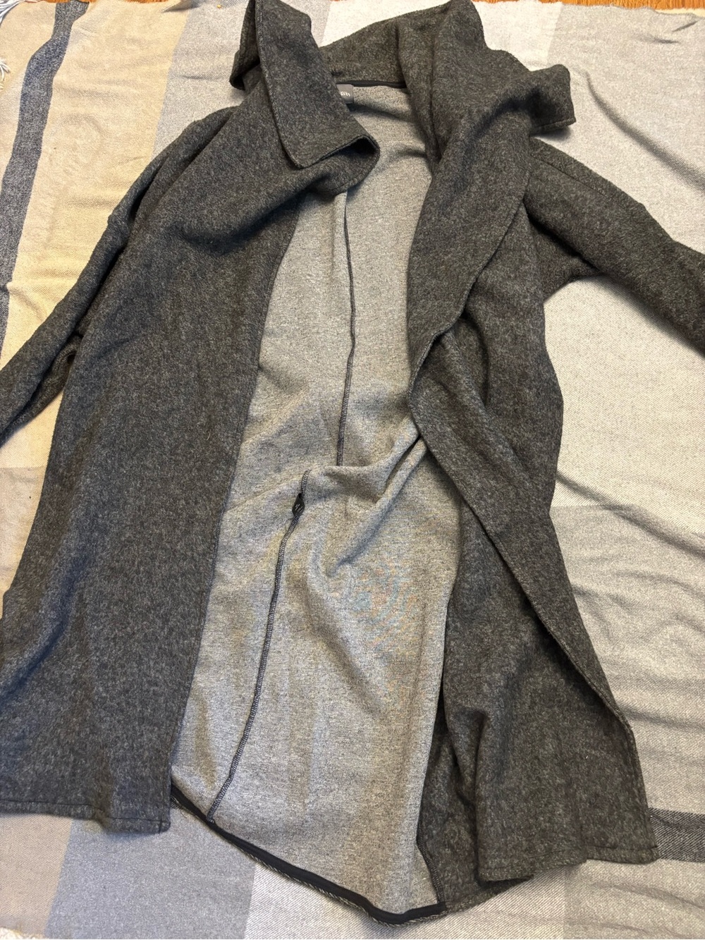 Michael Stars Dark Gray Women's Open Front Coatigan Robe